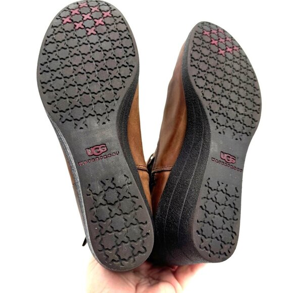 UGG EMALIE STOUT WATERPROOF LEATHER ANKLE WEDGE BOOT US 10 / EU 41 / UK 8.5 - Picture 10 of 13